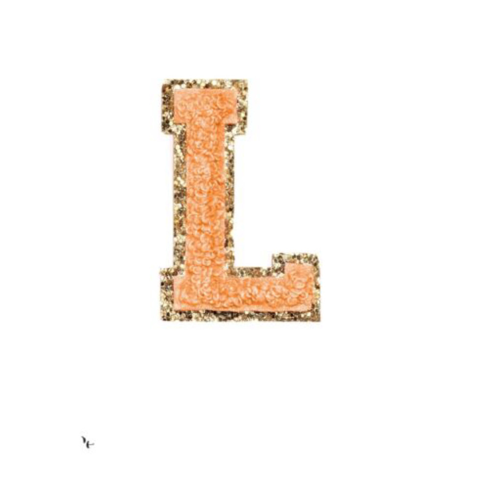 $16 Stoney Clover Lane Women's Sticker Patch - varsity Glitter peach L
